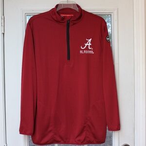 Franchise Club "Alabama Crimson Tide" Red Color 1/3 Zip Up Athletic Top